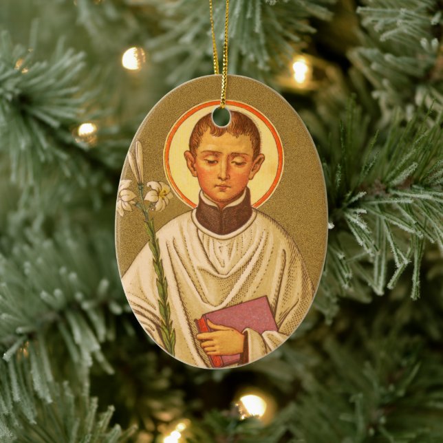 Ornement Ovale En Céramique St. Aloysius Gonzaga (PM 01) (Arbre)