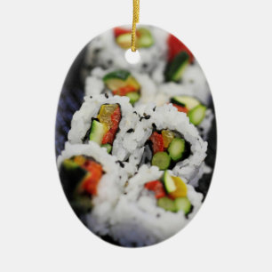 Ornement Ovale En Céramique Sushi