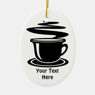 Ornement Ovale En Céramique Tasse de café (personnalisable)