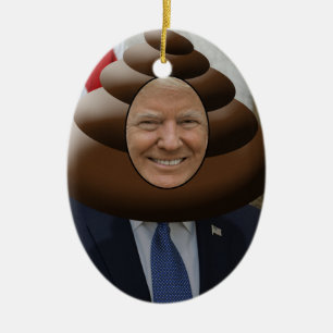 Ornement Ovale En Céramique Tête drôle d'Emoji de dunette d'atout