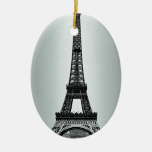 Ornement Ovale En Céramique Tour Eiffel Paris France