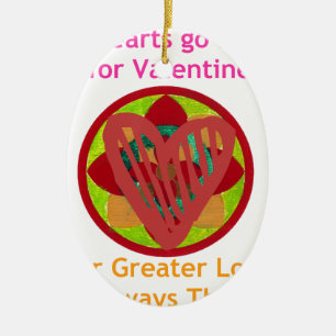 Ornement Ovale En Céramique Tous les coeurs rentrent à la maison pour l'art Va