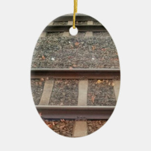 Ornement Ovale En Céramique Traces ferroviaires, Chemins de fer