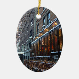 Ornement Ovale En Céramique Upper West Side Icicles New York City Winter NYC