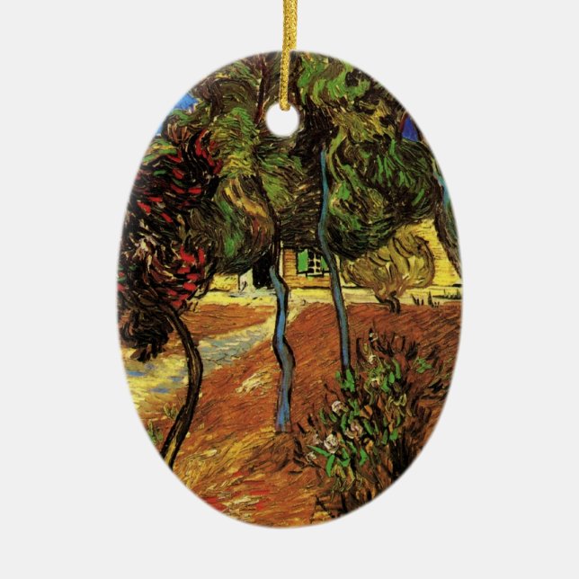 Ornement Ovale En Céramique Van Gogh Trees in the Garden, Hôpital Saint Paul (Devant)