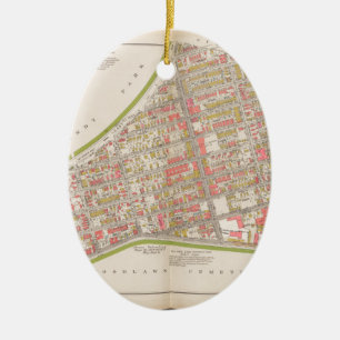 Ornement Ovale En Céramique Ville de la carte de Bronx