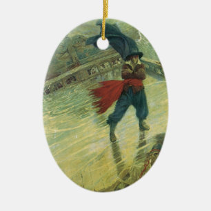 Ornement Ovale En Céramique Vintage Pirate, le Hollandais volant par Howard Py