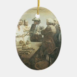 Ornement Ovale En Céramique Vintages pirates, préparation à la mutinerie par N