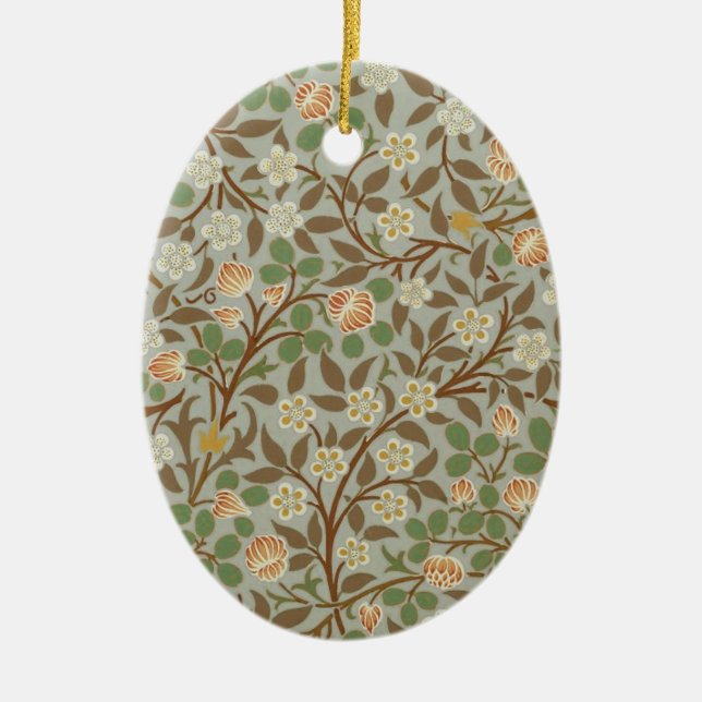 Ornement Ovale En Céramique William Morris Clover Fleur botanique (Devant)