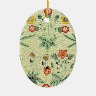 Ornement Ovale En Céramique William Morris Daisy Floral Fond d'écran Motif