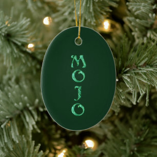 Ornement ovale suspendu vert mojo