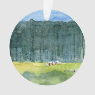 Ornement paisible de Noël de paysage