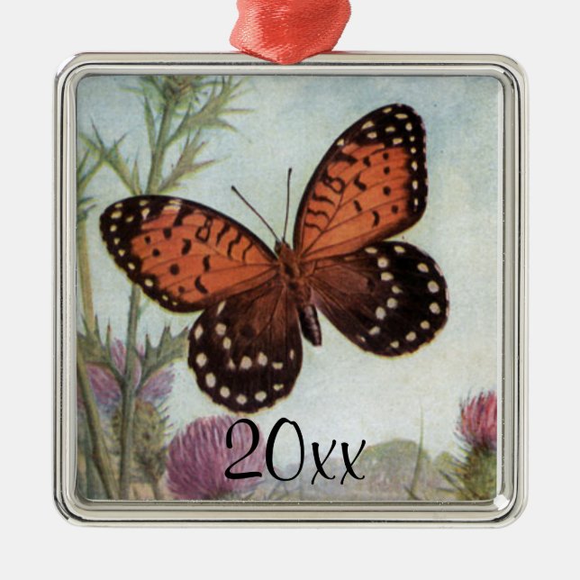 Ornement papillon Vintage personnalisé (Devant)