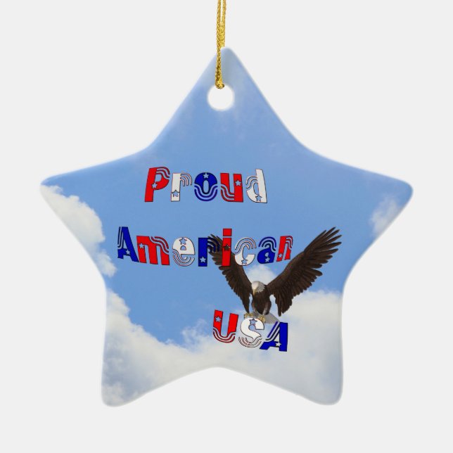 Ornement patriotique d'Eagle d'Américain fier (Devant)