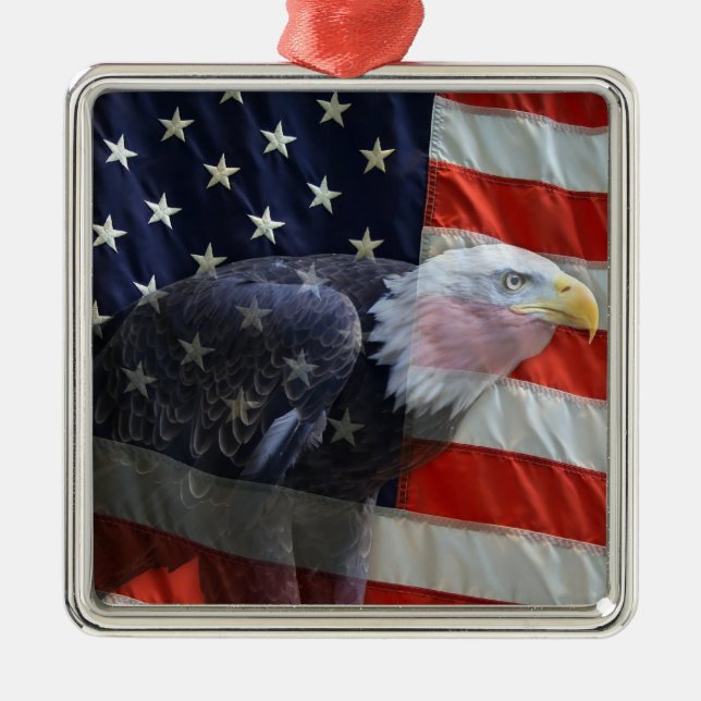 Ornement patriotique d'Eagle de drapeau des USA (Devant)