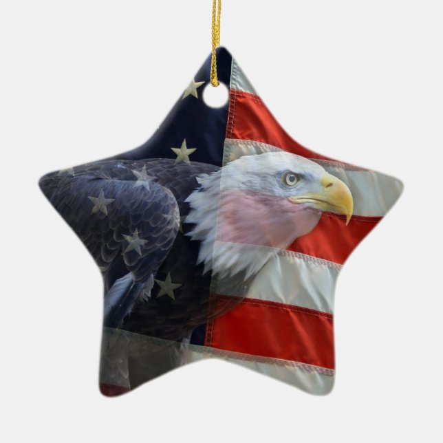 Ornement patriotique d'Eagle de drapeau des USA (Devant)
