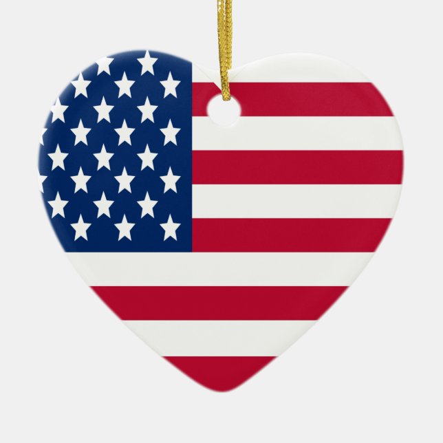 Ornement patriotique du drapeau du coeur (Devant)