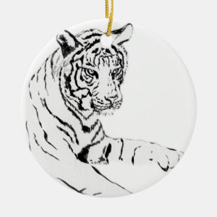 Ornement Peinture Tigre Blanc