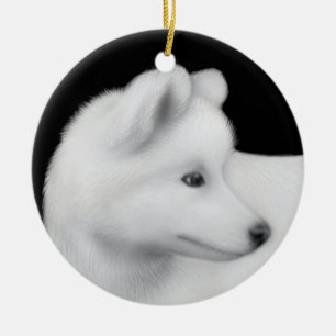 Ornement pelucheux de chien de Samoyed