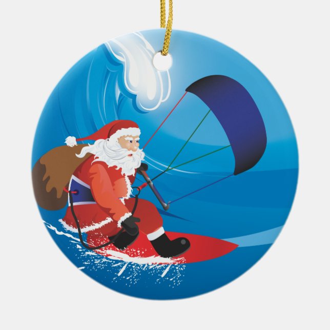 Ornement père Noël Kitesurf (Devant)