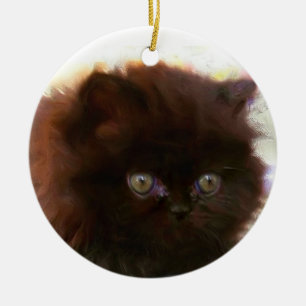 Ornement persan noir de chaton