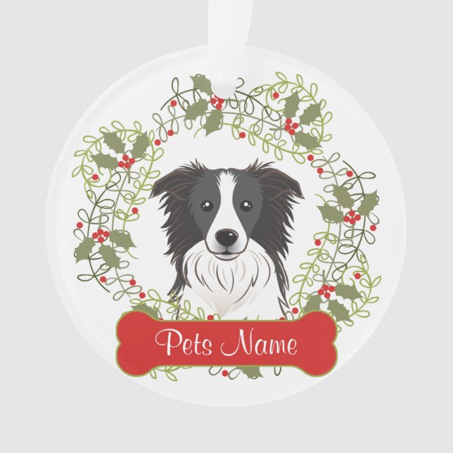 Ornement personnalisable de border collie (devant)