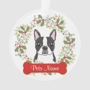 Ornement personnalisable de Boston Terrier