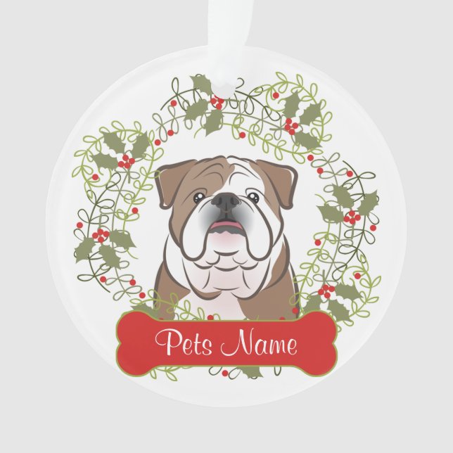 Ornement personnalisable de bouledogue anglais (devant)