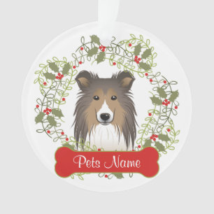 Ornement personnalisable de chien de berger de