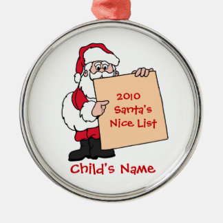 Ornement personnalisable de la liste de Père Noël
