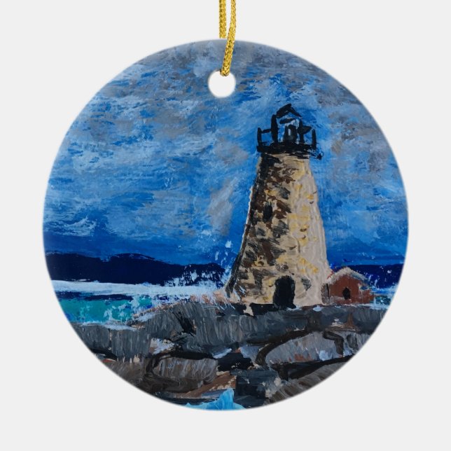 Ornement personnalisable de peinture de phare (Devant)