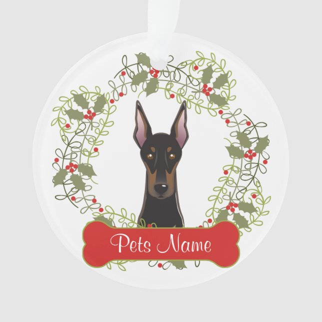 Ornement personnalisable de Pinscher de dobermann (devant)