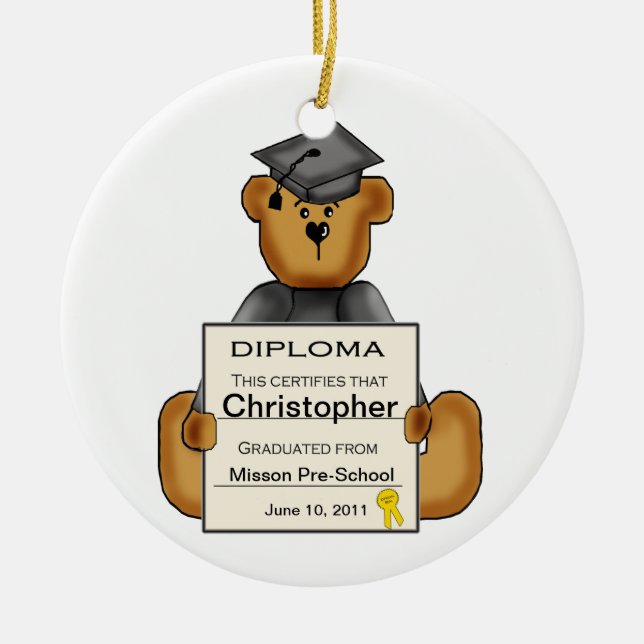 Ornement (personnalisable) d'obtention du diplôme (Devant)