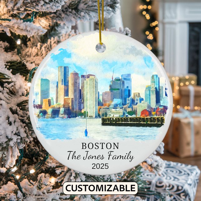Ornement personnalisé Boston, cadeau de Boston (Créateur téléchargé)
