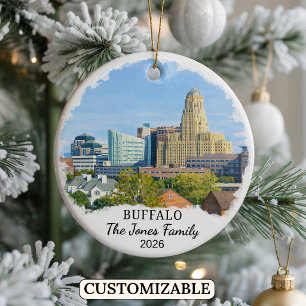 Ornement personnalisé de Buffalo, New York sur mes