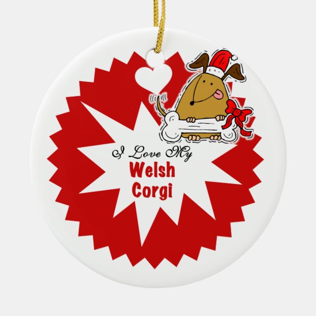 Ornement personnalisé de corgi gallois (Devant)