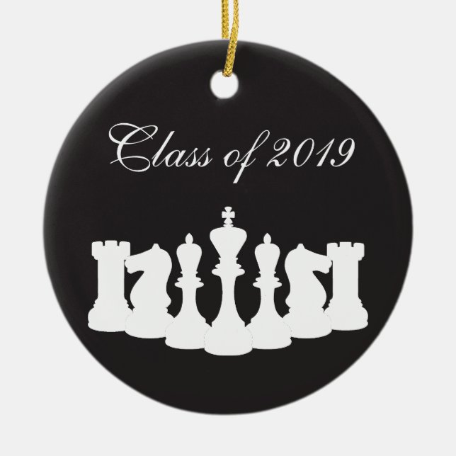 Ornement personnalisé de graduation d'échecs (Devant)