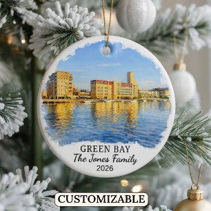 Ornement personnalisé de Green Bay, Wisconsin sur
