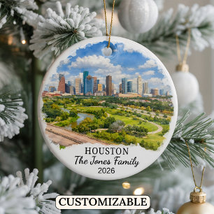 Ornement personnalisé de Houston, Texas sur mesure