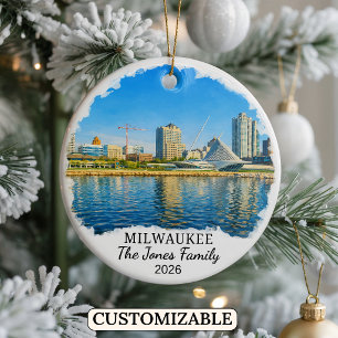 Ornement personnalisé de Milwaukee, Wisconsin sur