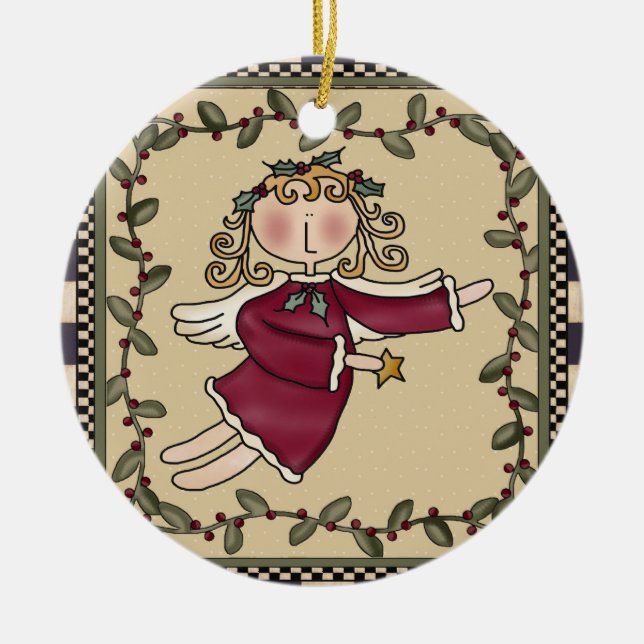 Ornement personnalisé de Noël d'ange (Devant)