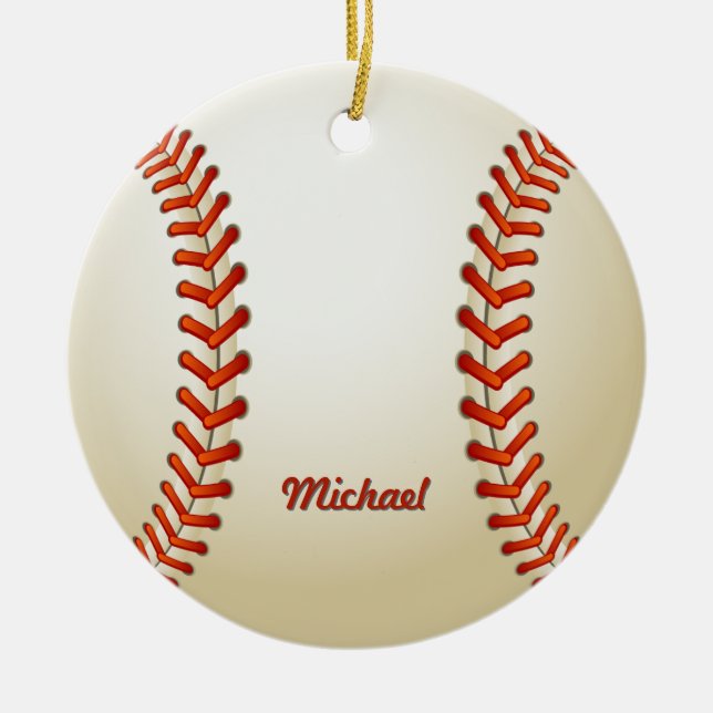 Ornement personnalisé de Noël de base-ball (Devant)
