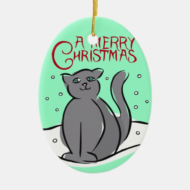 Ornement personnalisé de Noël de chat (Devant)