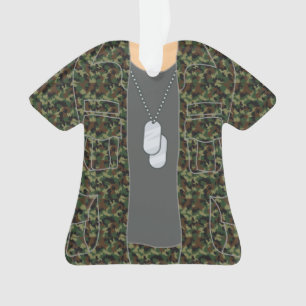 Ornement personnalisé de Noël de soldat de vét