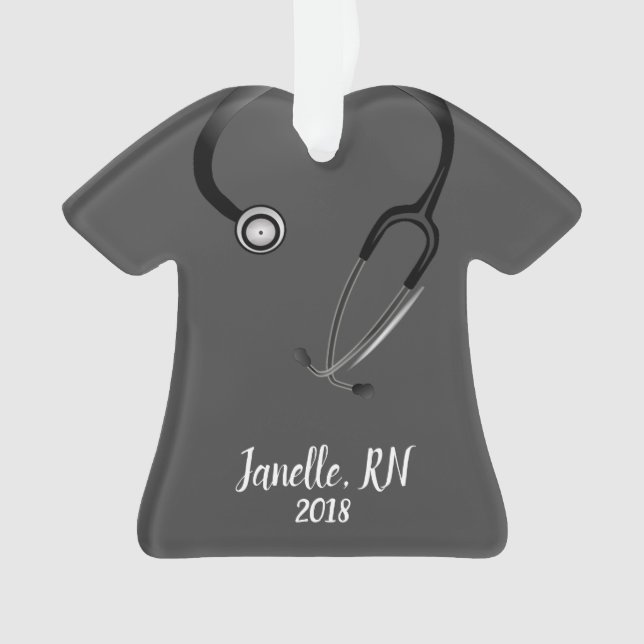 Ornement personnalisé de Noël d'infirmière (devant)