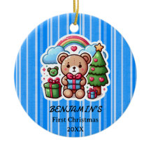 Ornement personnalisé de Noël Ourson Mignon