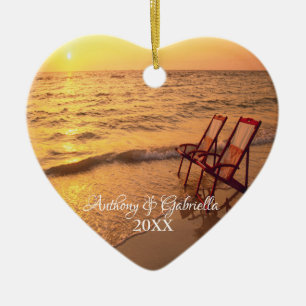 Ornement personnalisé de plage de Sunsetting