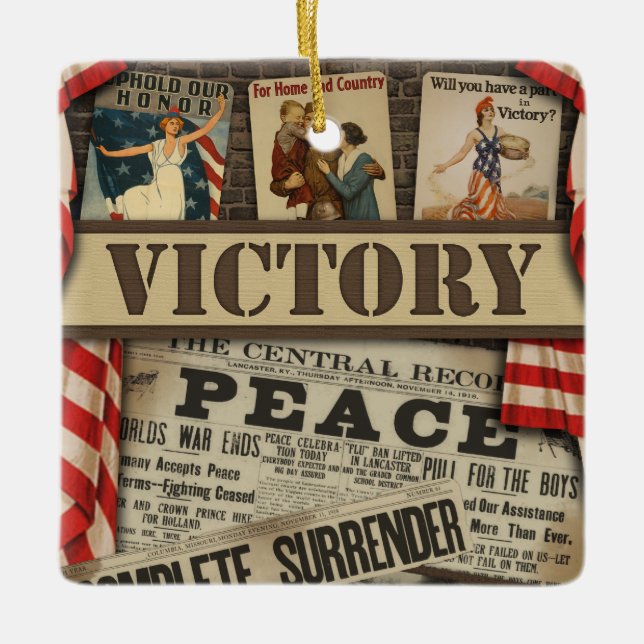 Ornement personnalisé de victoire de 2ÈME GUERRE (Devant)
