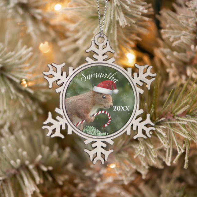 Ornement personnalisé des écureuils de Noël (Arbre)
