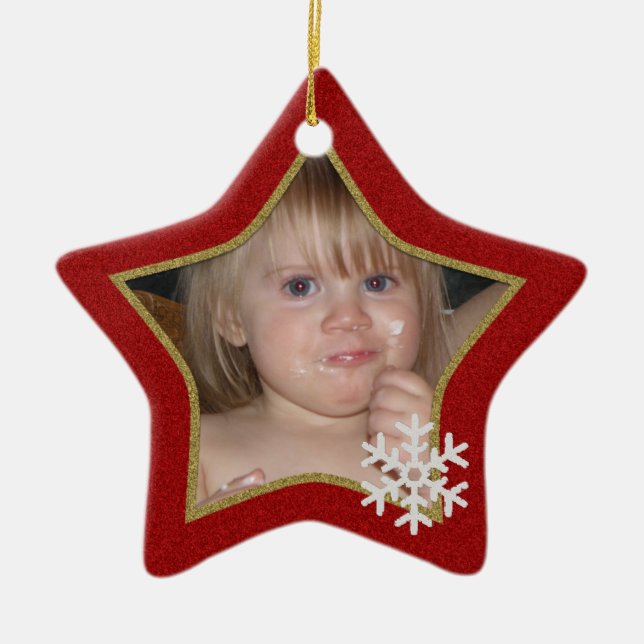 Ornement personnalisé d'étoile de Noël (Devant)